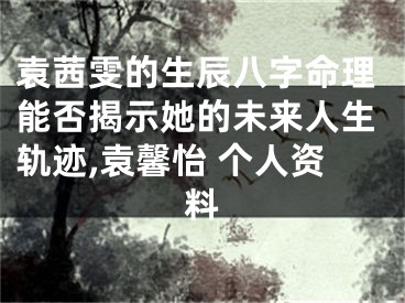 袁茜雯的生辰八字命理能否揭示她的未来人生轨迹,袁馨怡 个人资料