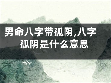 男命八字带孤阴,八字孤阴是什么意思