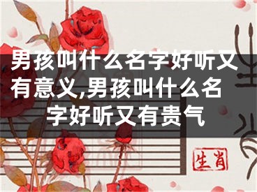 男孩叫什么名字好听又有意义,男孩叫什么名字好听又有贵气