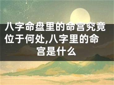 八字命盘里的命宫究竟位于何处,八字里的命宫是什么