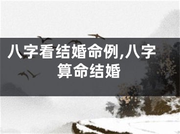 八字看结婚命例,八字算命结婚