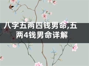 八字五两四钱男命,五两4钱男命详解