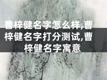 曹梓健名字怎么样,曹梓健名字打分测试,曹梓健名字寓意