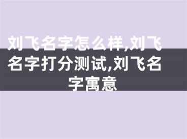 刘飞名字怎么样,刘飞名字打分测试,刘飞名字寓意