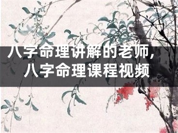 八字命理讲解的老师,八字命理课程视频