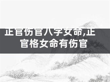 正官伤官八字女命,正官格女命有伤官