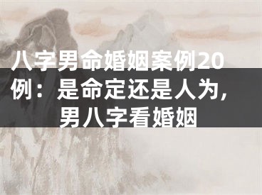 八字男命婚姻案例20例：是命定还是人为,男八字看婚姻