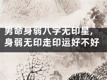 男命身弱八字无印星,身弱无印走印运好不好
