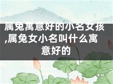 属兔寓意好的小名女孩,属兔女小名叫什么寓意好的