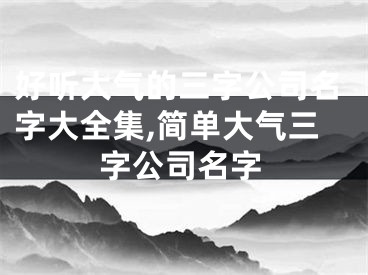 好听大气的三字公司名字大全集,简单大气三字公司名字