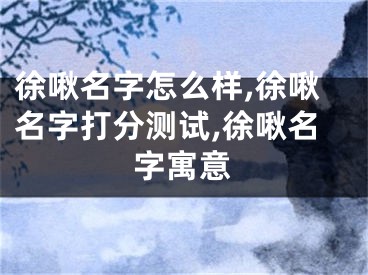 徐啾名字怎么样,徐啾名字打分测试,徐啾名字寓意