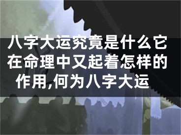 八字大运究竟是什么它在命理中又起着怎样的作用,何为八字大运