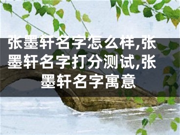 张墨轩名字怎么样,张墨轩名字打分测试,张墨轩名字寓意