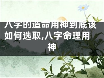 八字的造命用神到底该如何选取,八字命理用神