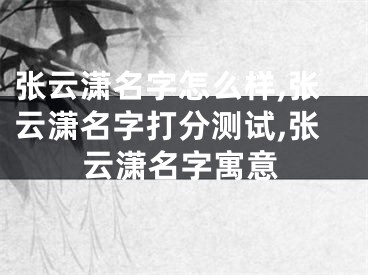 张云潇名字怎么样,张云潇名字打分测试,张云潇名字寓意