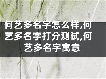 何艺多名字怎么样,何艺多名字打分测试,何艺多名字寓意