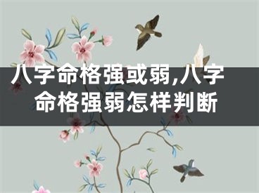 八字命格强或弱,八字命格强弱怎样判断