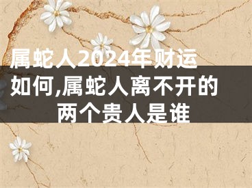 属蛇人2024年财运如何,属蛇人离不开的两个贵人是谁