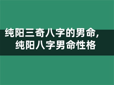 纯阳三奇八字的男命,纯阳八字男命性格