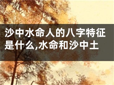 沙中水命人的八字特征是什么,水命和沙中土
