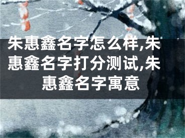 朱惠鑫名字怎么样,朱惠鑫名字打分测试,朱惠鑫名字寓意
