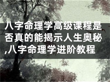 八字命理学高级课程是否真的能揭示人生奥秘,八字命理学进阶教程