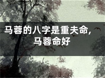 马蓉的八字是重夫命,马蓉命好