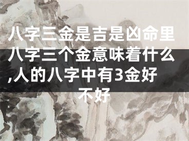八字三金是吉是凶命里八字三个金意味着什么,人的八字中有3金好不好