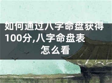 如何通过八字命盘获得100分,八字命盘表怎么看