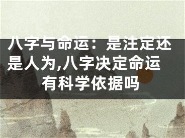八字与命运：是注定还是人为,八字决定命运有科学依据吗