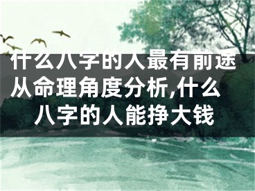 什么八字的人最有前途从命理角度分析,什么八字的人能挣大钱