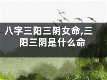 八字三阳三阴女命,三阳三阴是什么命