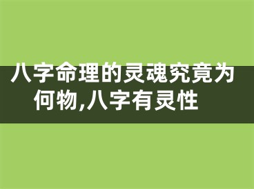 八字命理的灵魂究竟为何物,八字有灵性