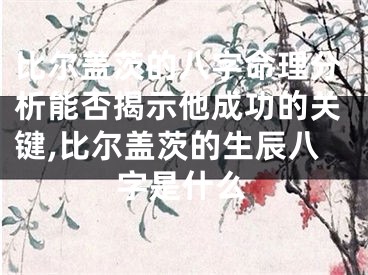 比尔盖茨的八字命理分析能否揭示他成功的关键,比尔盖茨的生辰八字是什么