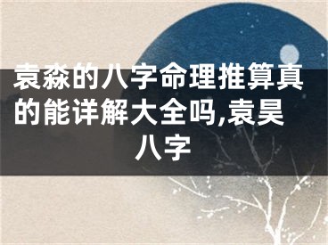 袁淼的八字命理推算真的能详解大全吗,袁昊八字