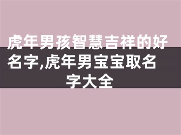 虎年男孩智慧吉祥的好名字,虎年男宝宝取名字大全