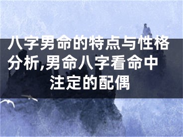 八字男命的特点与性格分析,男命八字看命中注定的配偶