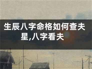 生辰八字命格如何查夫星,八字看夫