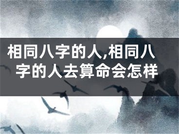 相同八字的人,相同八字的人去算命会怎样