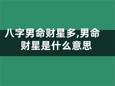 八字男命财星多,男命财星是什么意思