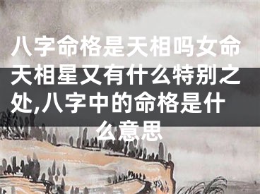 八字命格是天相吗女命天相星又有什么特别之处,八字中的命格是什么意思
