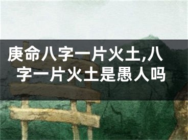 庚命八字一片火土,八字一片火土是愚人吗