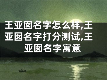 王亚囡名字怎么样,王亚囡名字打分测试,王亚囡名字寓意