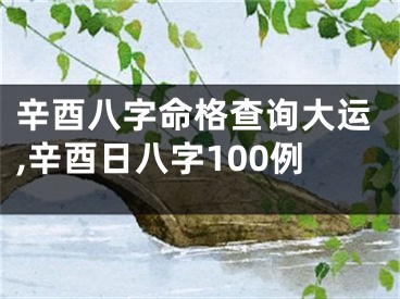 辛酉八字命格查询大运,辛酉日八字100例