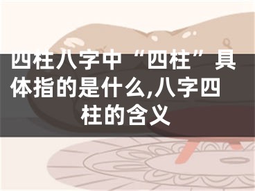 四柱八字中“四柱”具体指的是什么,八字四柱的含义