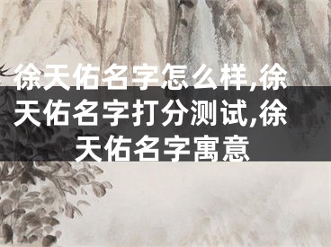 徐天佑名字怎么样,徐天佑名字打分测试,徐天佑名字寓意