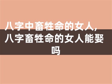 八字中畜牲命的女人,八字畜牲命的女人能娶吗