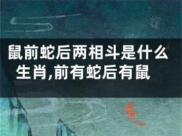 鼠前蛇后两相斗是什么生肖,前有蛇后有鼠