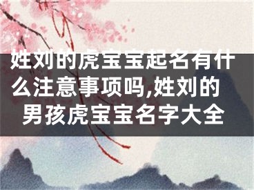 姓刘的虎宝宝起名有什么注意事项吗,姓刘的男孩虎宝宝名字大全