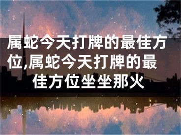 属蛇今天打牌的最佳方位,属蛇今天打牌的最佳方位坐坐那火